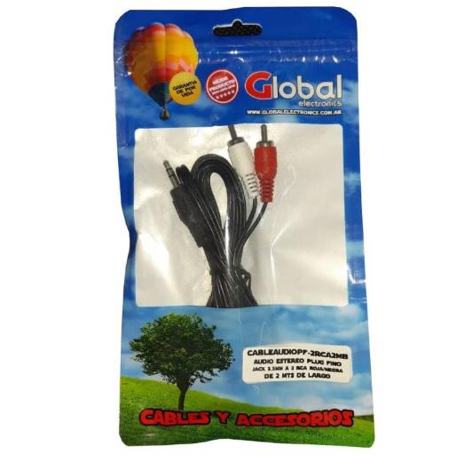 CABLE USB GLOBAL AUX AUDIO 1 PLUG A 2 RCA PF-2RCA2MB