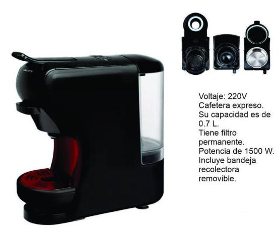 CAFETERA KANJI HOME NEGRA MULTICAPSULA  CM1500MC01